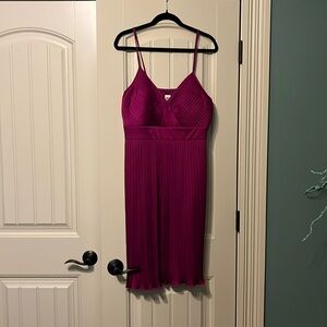 Magenta cocktail dress.
